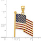 14k Yellow Gold Enameled Flag Pendant