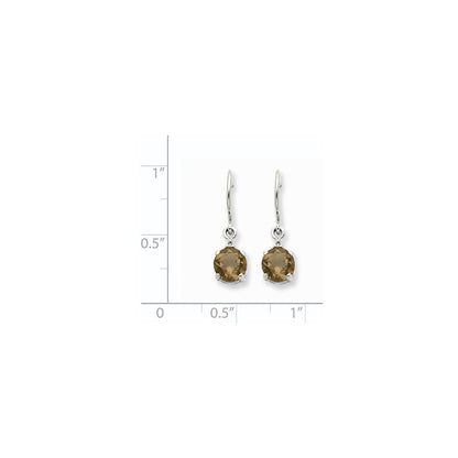 14k White Gold Smok Yellow Gold Quartz u0026 Real Diamond Dangle Earrings