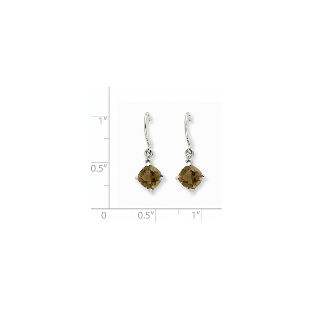14k White Gold Smok Yellow Gold Quartz u0026 Real Diamond Dangle Earrings