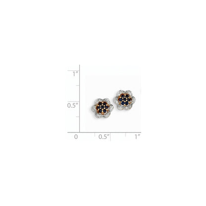 14k Yellow Gold Real Diamond u0026 Sapphire Earrings