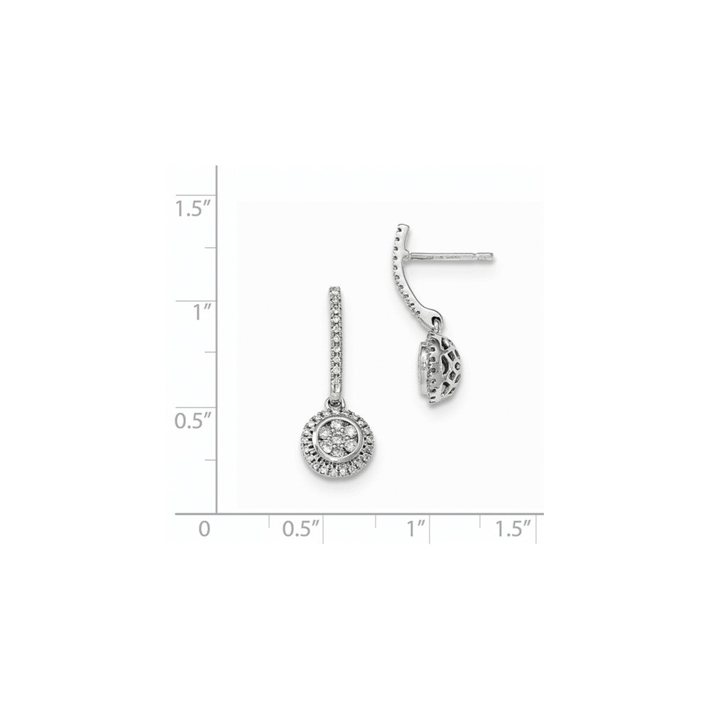 14k Yellow Gold Mystere White Gold Real Diamond Post Dangle Earrings