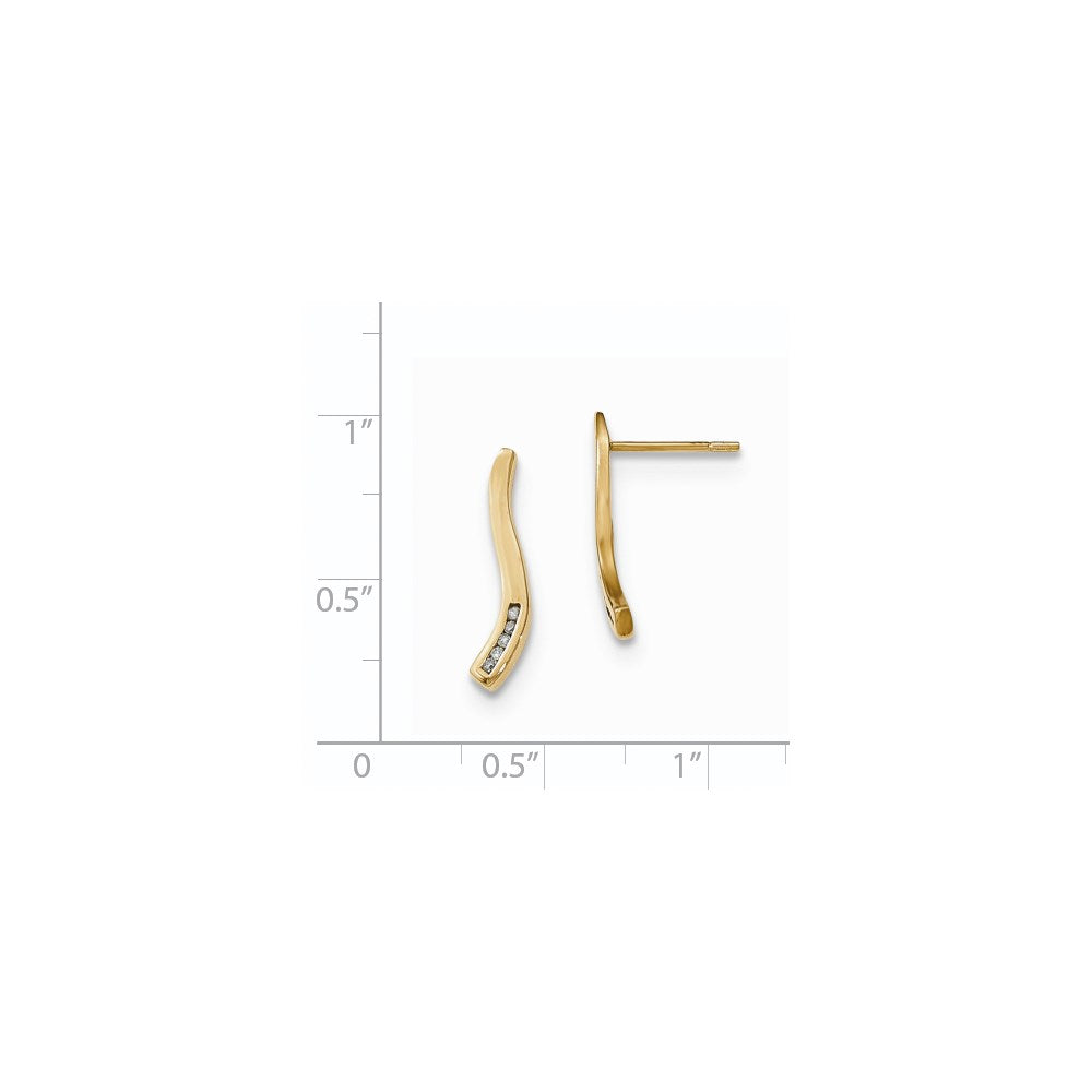 14k Yellow Gold Real Diamond Earrings