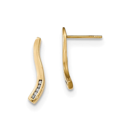 14k Yellow Gold Real Diamond Earrings