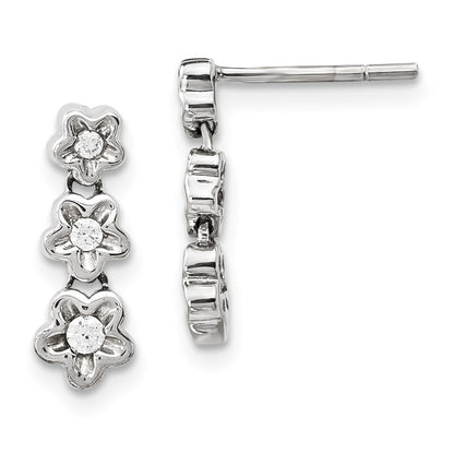 14k White Gold Real Diamond Earrings