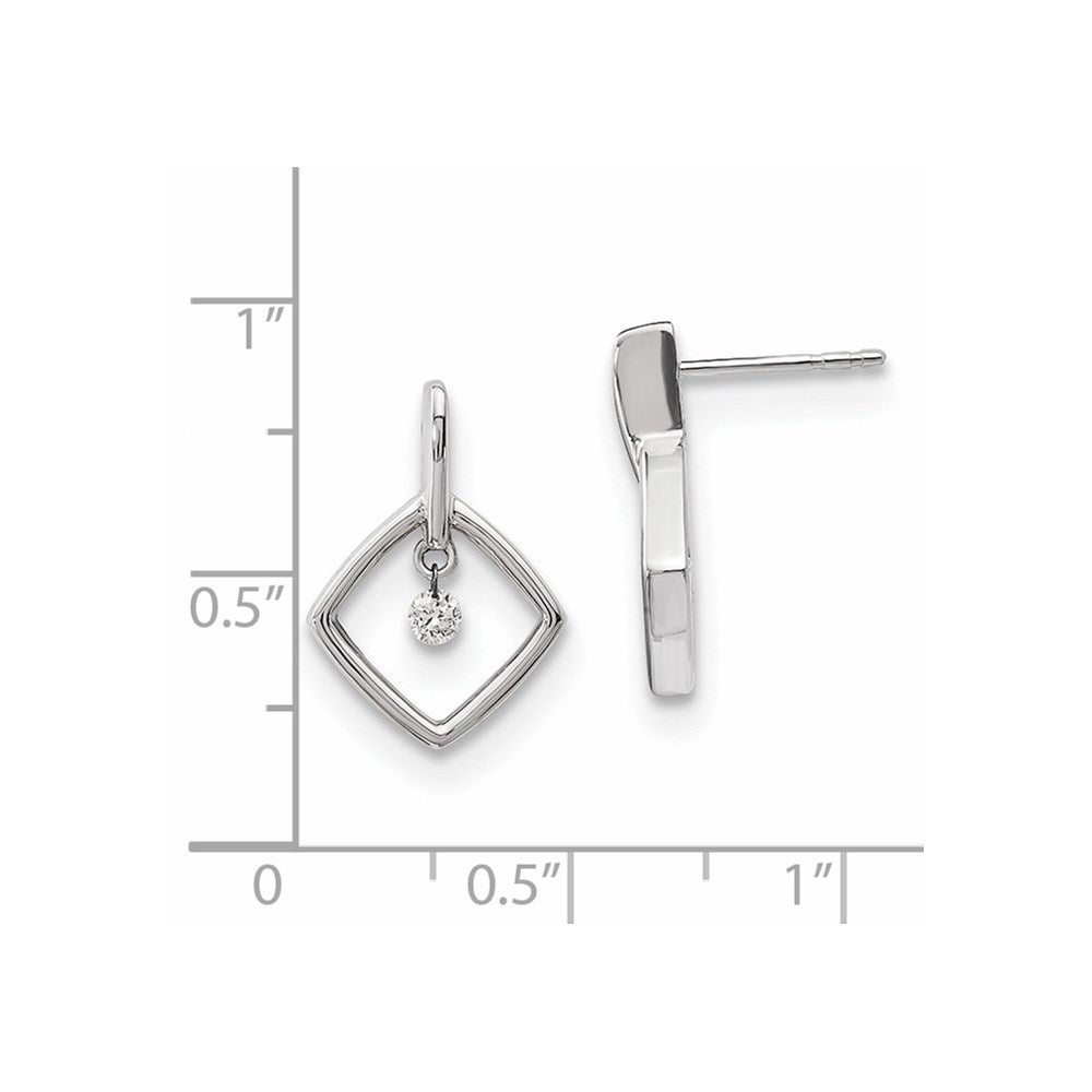14k White Gold Real Diamond Earrings