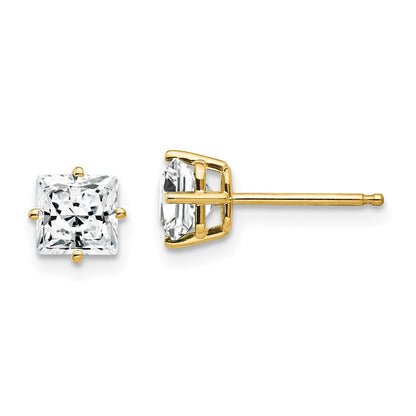 14k Yellow Gold 5mm Cubic Zirconia Earrings