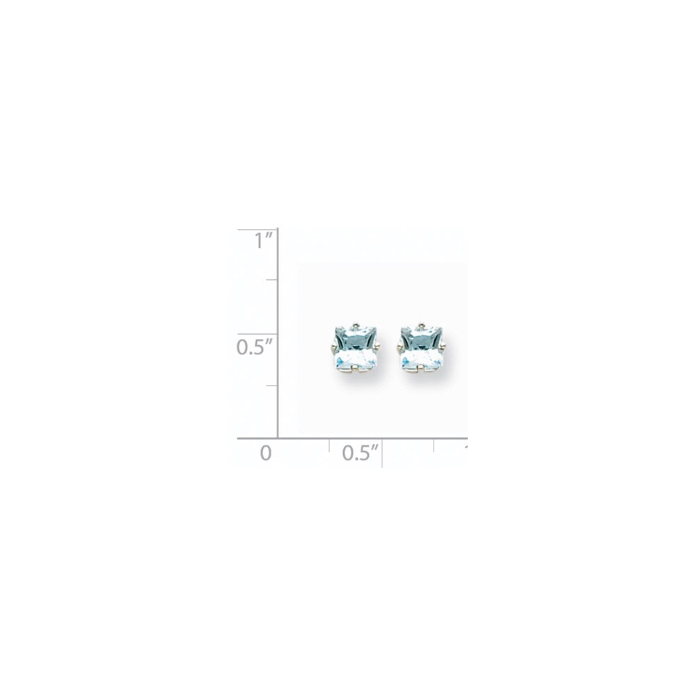 14k White Gold Aquamarine Earrings