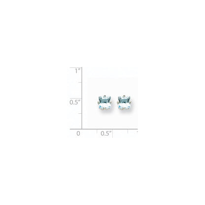14k White Gold Aquamarine Earrings