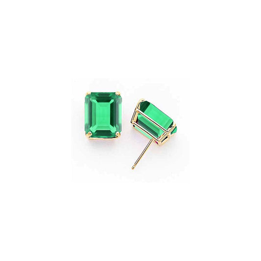 14k Yellow Gold 12x10mm Emerald Cut Mount St. Helens Earrings