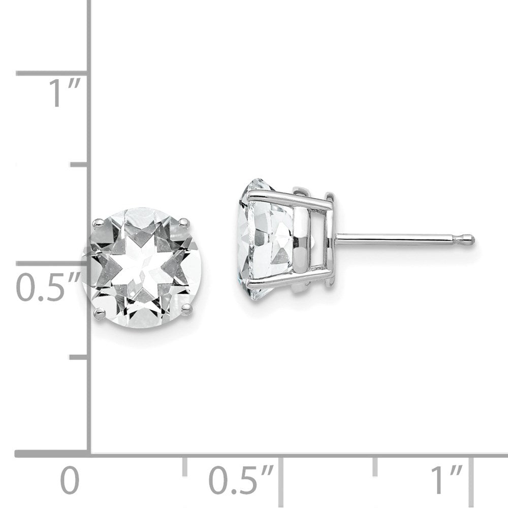 14k White Gold 8mm Cubic Zirconia Earrings
