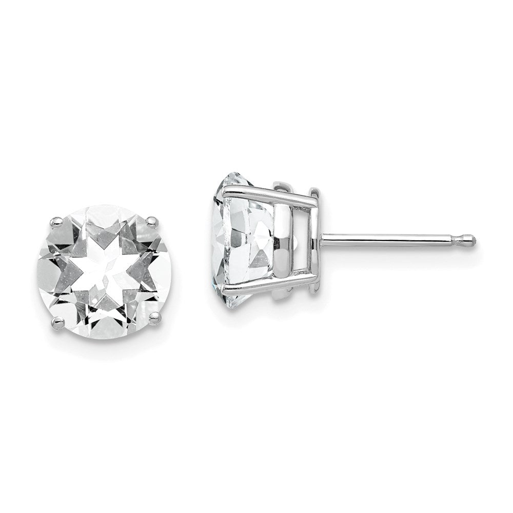 14k White Gold 8mm Cubic Zirconia Earrings