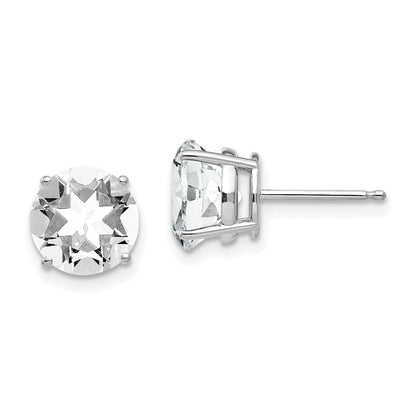 14k White Gold 8mm Cubic Zirconia Earrings