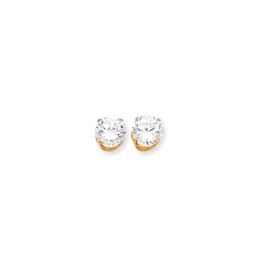 14k Yellow Gold 10mm Cubic Zirconia Earrings