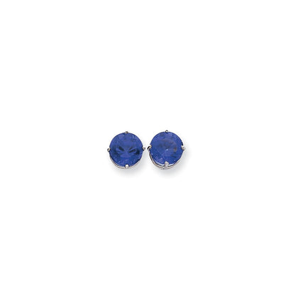 14k White Gold 10mm Tsavorite Earrings
