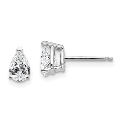 14k Yellow Gold Cubic Zirconia Pear Stud Earrings