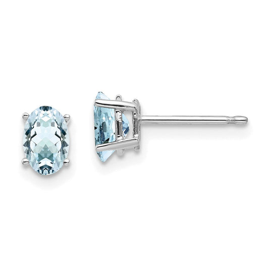 14k White Gold Aquamarine Earrings