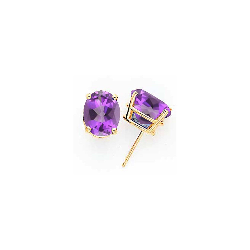 14k Yellow Gold 12x10mm Oval Tsavorite Earrings