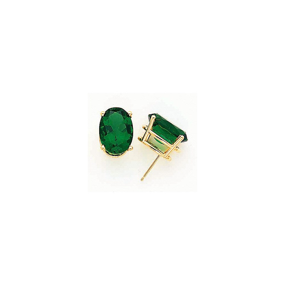 14k Yellow Gold 14x10mm Oval Mount St. Helens Earrings