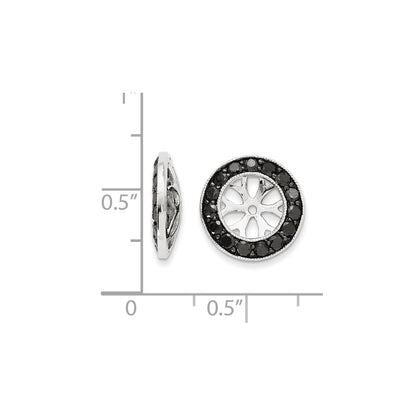 14k White Gold Black Diamond Earring Jackets