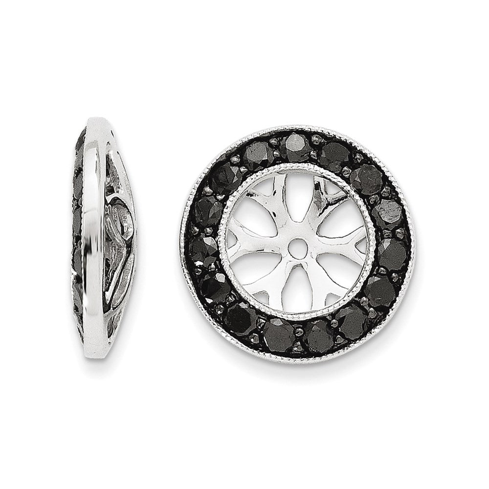 14k White Gold Black Diamond Earring Jackets
