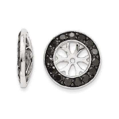 14k White Gold Black Diamond Earring Jackets