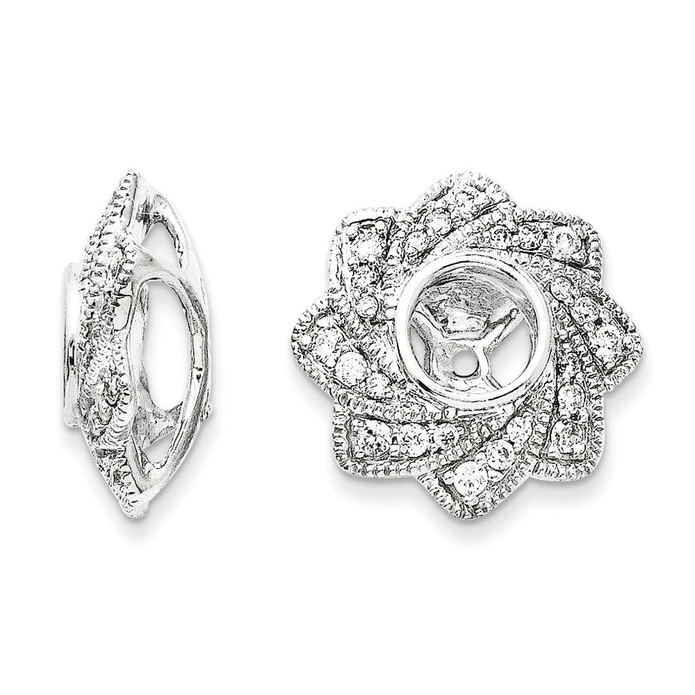 14K White Gold Diamond Earring Jacket