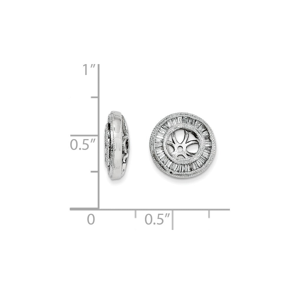 14k White Gold Diamond Earring Jacket