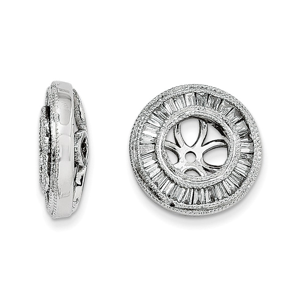 14k White Gold Diamond Earring Jacket