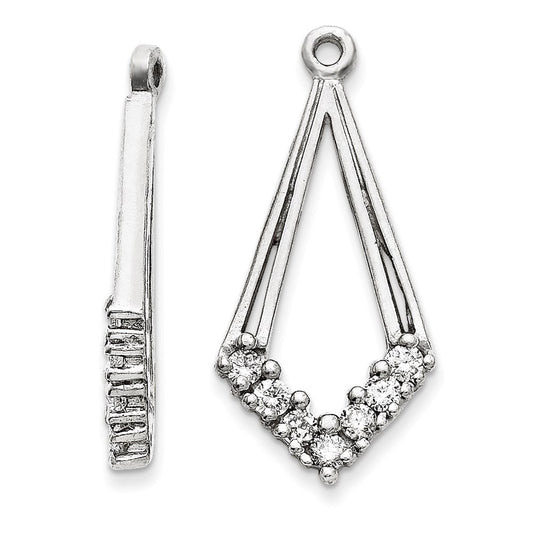 14k White Gold A Diamond earring jacket