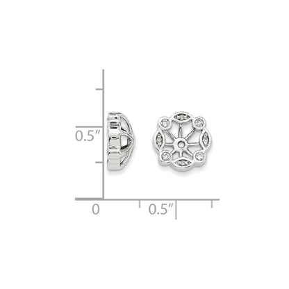14K White Gold Diamond Earring Jackets