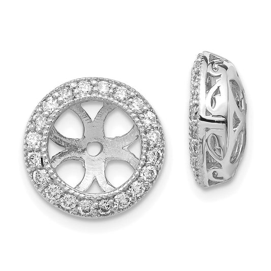 14k White Gold A Diamond Earring Jacket