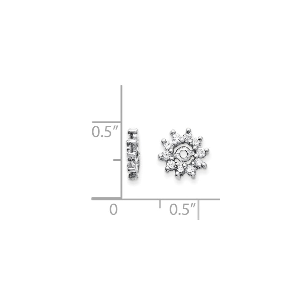 14k White Gold AA Diamond Earring Jacket