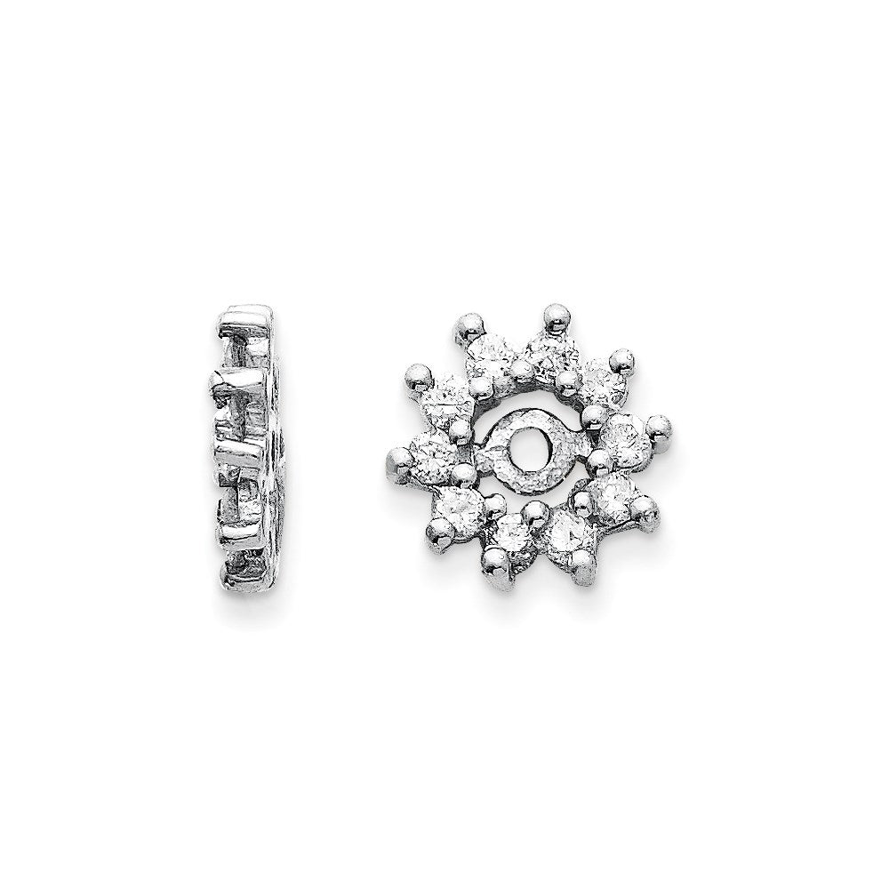 14k White Gold AAA Diamond Earring Jacket
