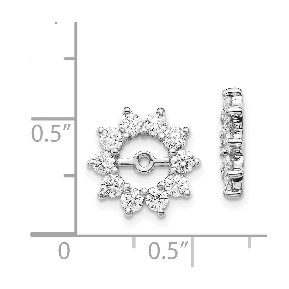 14k White Gold AAA Fancy Diamond Earring Jacket