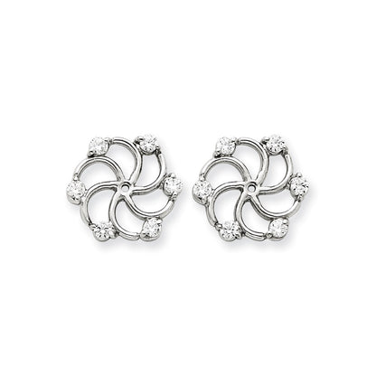 14k White Gold AA Diamond Earring Jacket