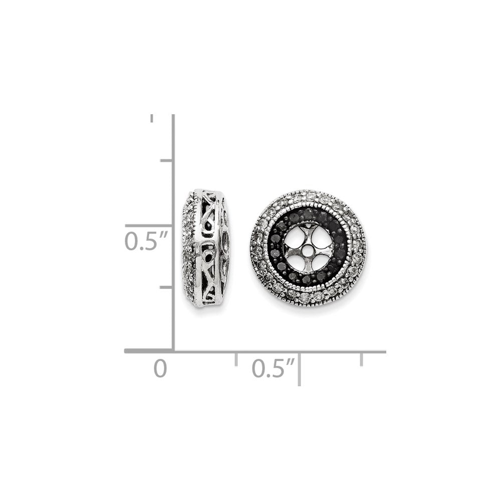 14k White Gold Black and White Diamond Earring Jackets