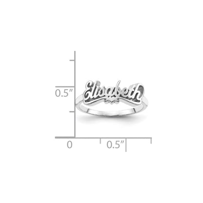 14K White Gold Polished Personalized Ring