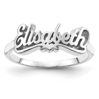 14K White Gold Polished Personalized Ring
