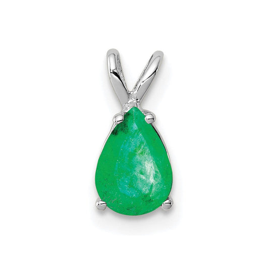 14k White Gold Emerald pendant
