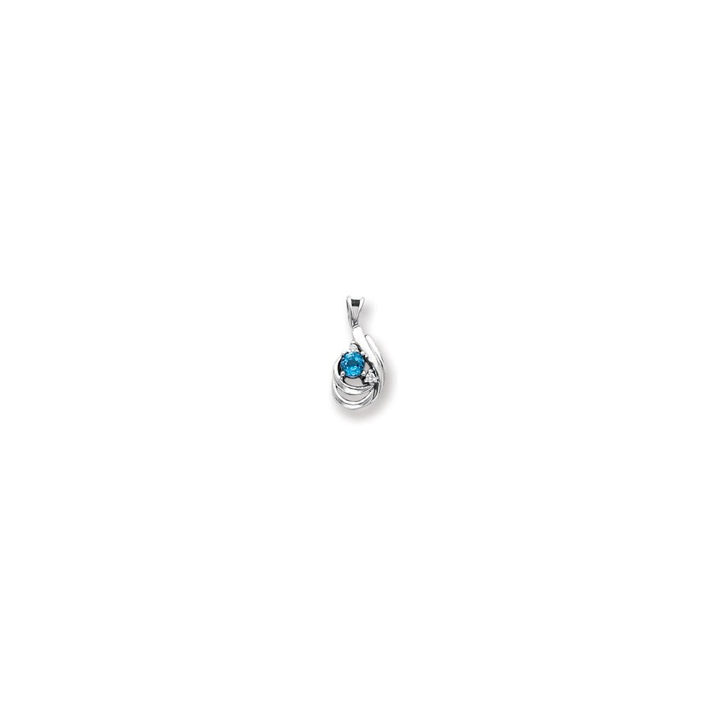 14k White Gold 4mm Mount St. Helens A Real Diamond pendant