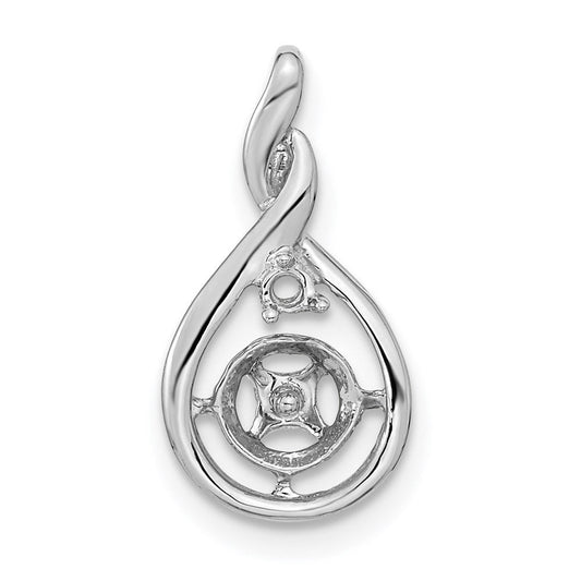 14k White Gold 7mm Whtie Round FW Cultured Pearl VS Real Diamond Pendant
