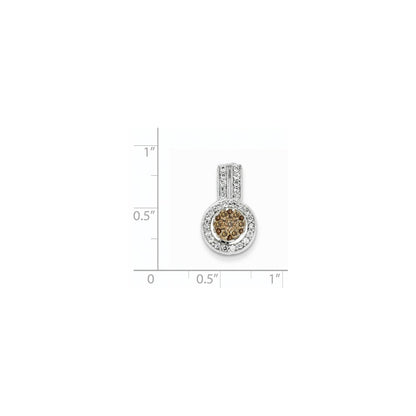 14k Yellow Gold u0026 Rhodium Champagne u0026 White Real Diamond Chain Slide