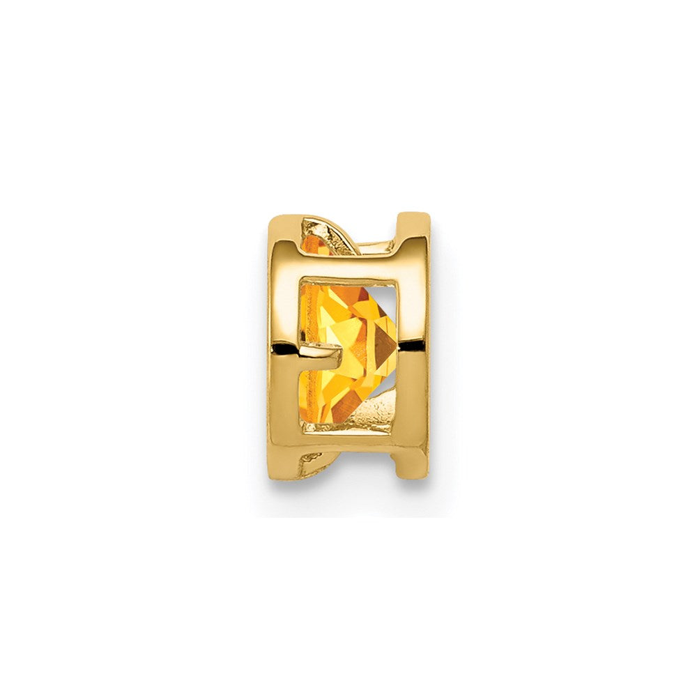 14K Yellow Gold 5mm Citrine bezel pendant