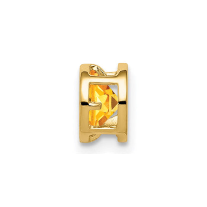 14K Yellow Gold 5mm Citrine bezel pendant