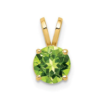 14K Yellow Gold 6mm Peridot pendant