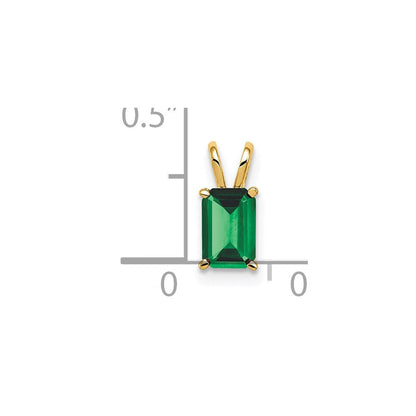 14K Yellow Gold 6x4mm Emerald Cut Emerald pendant