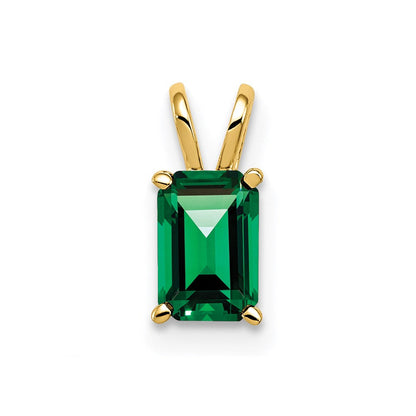 14K Yellow Gold 6x4mm Emerald Cut Mount St. Helens pendant
