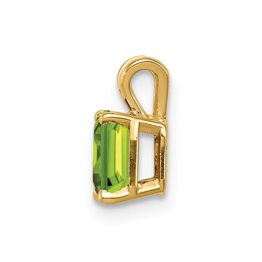 14K Yellow Gold 6x4mm Emerald Cut Peridot pendant