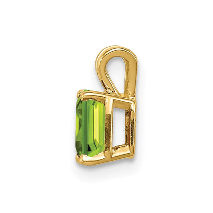 14K Yellow Gold 6x4mm Emerald Cut Peridot pendant