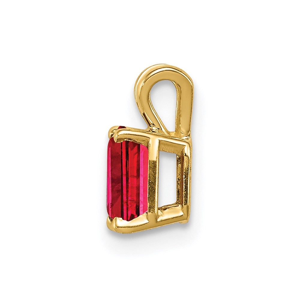 14K Yellow Gold 6x4mm Emerald Cut Ruby pendant